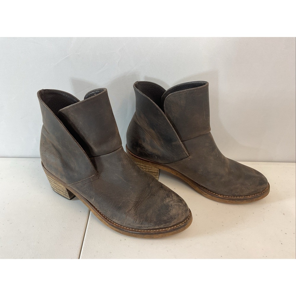 Free People Brooks Ankle Boot 39 US 8.5 Brown Leather Country Western Cowgirl